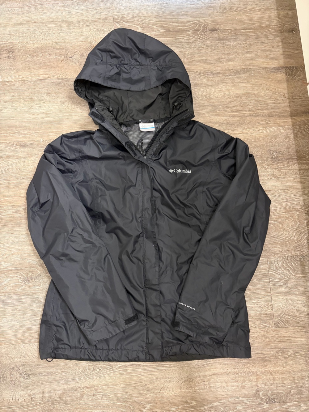 Columbia Black Hooded Rain Jacket - Men's Waterproof Shell